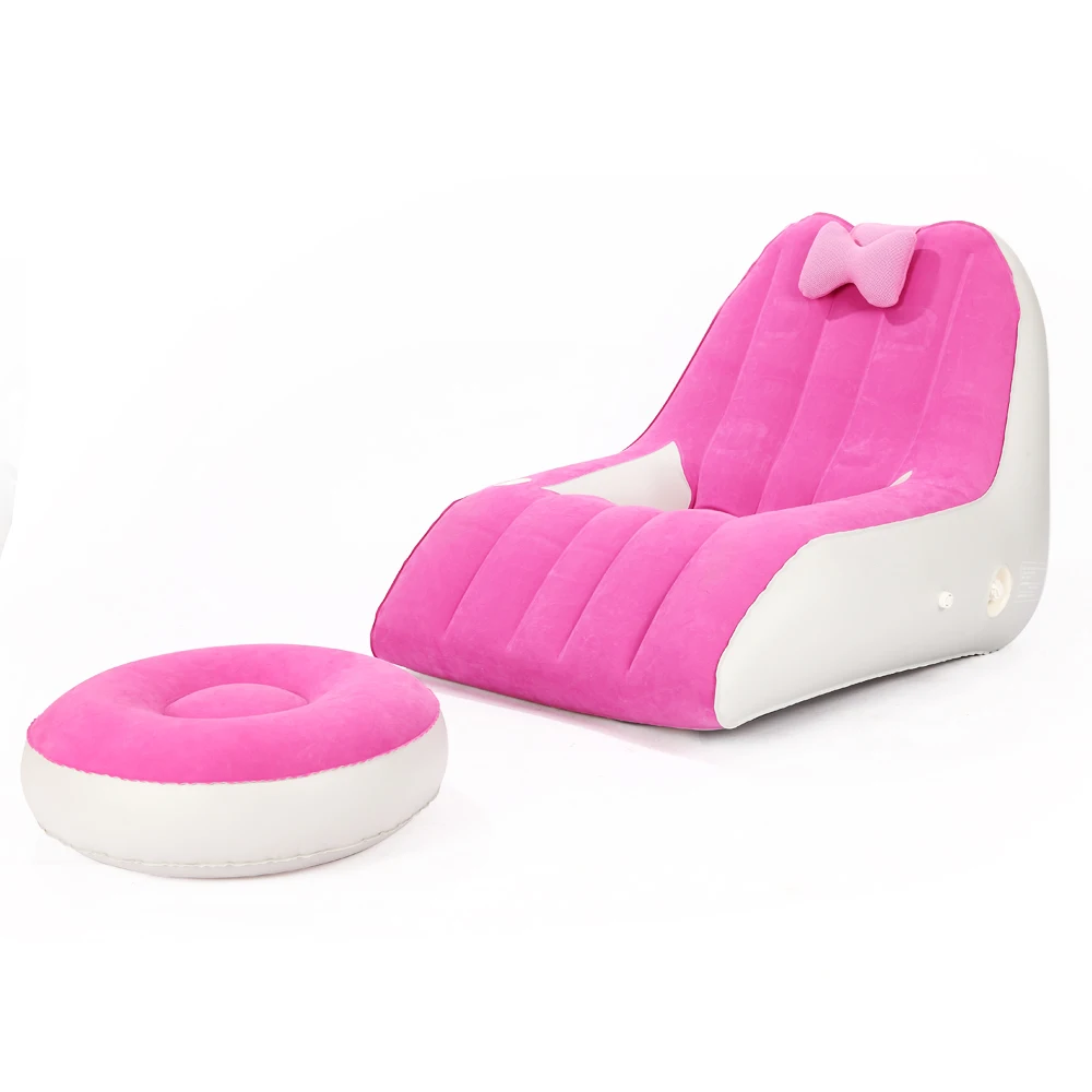 

Inflatable Lazy Sofa Chair With Household Air Pump, Foldable Lounge Chair With Armrests For Living Room, Bedroom, Office,Travel,