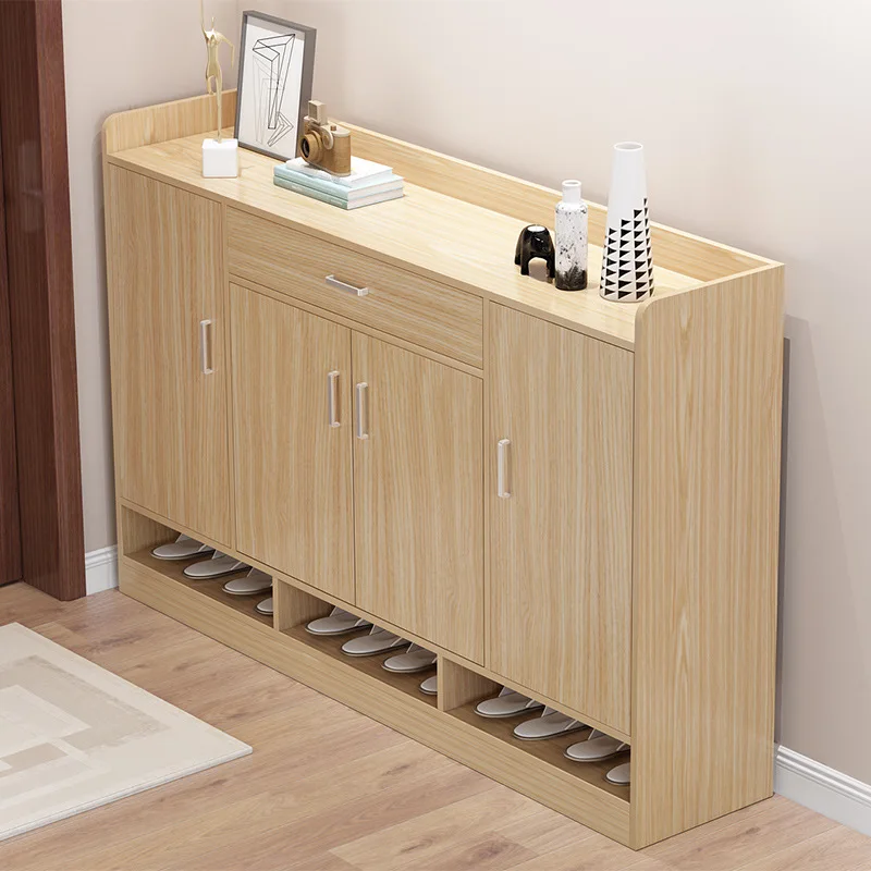 Solid Wood Shoe Cabinet with Ventilation Holes Handcrafted Oak Shoe Storage for Living Room/Hallwaypromote sales