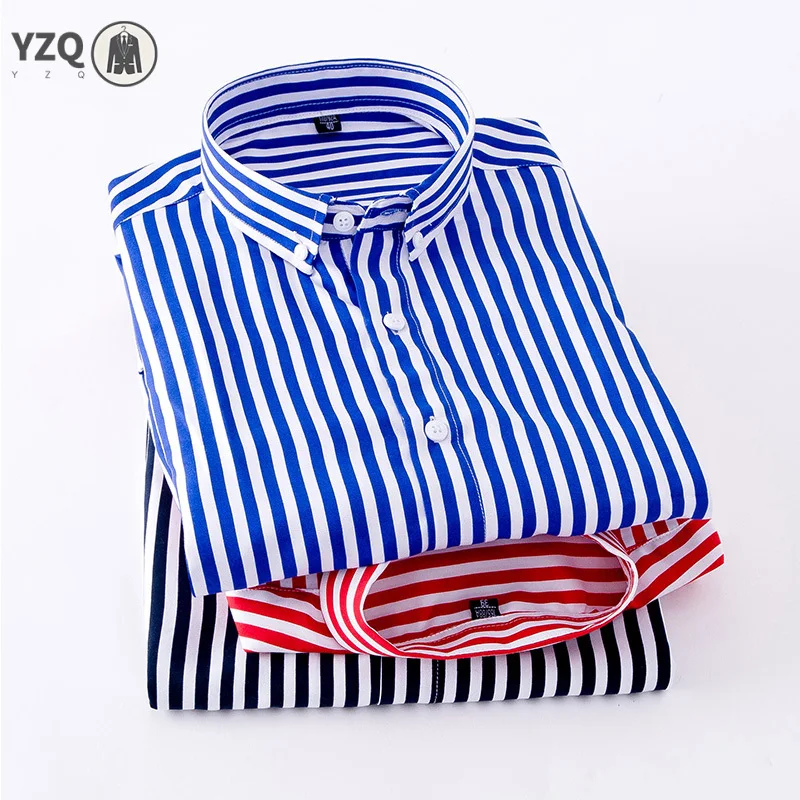 

2025 Spring Men's Striped Long Sleeve Shirt Business Casual Fashion Comfortable Non Ironing Four Seasons Versatile Top