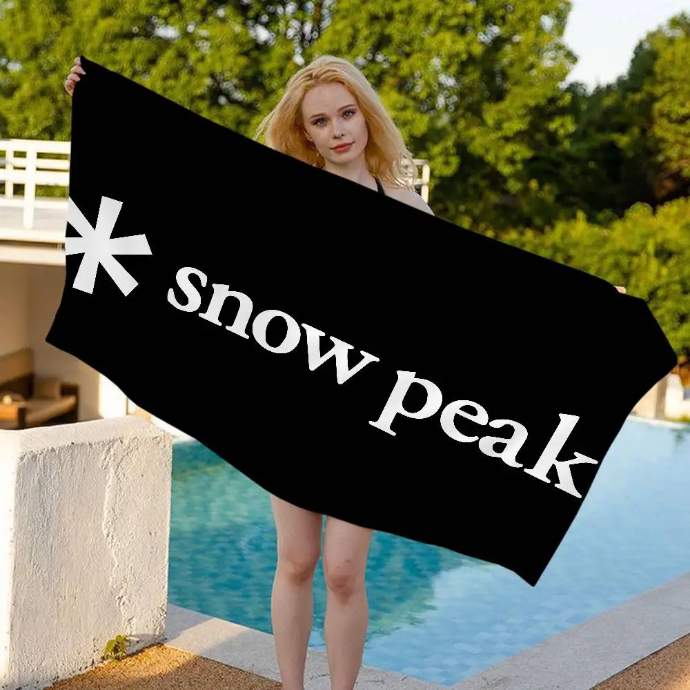 Fashion Cool S-Snow P-Peak Logo Microfiber Beach Towel Absorbent Quick Dry Soft Yoga Swimming Resort Mountain Climbing Towel