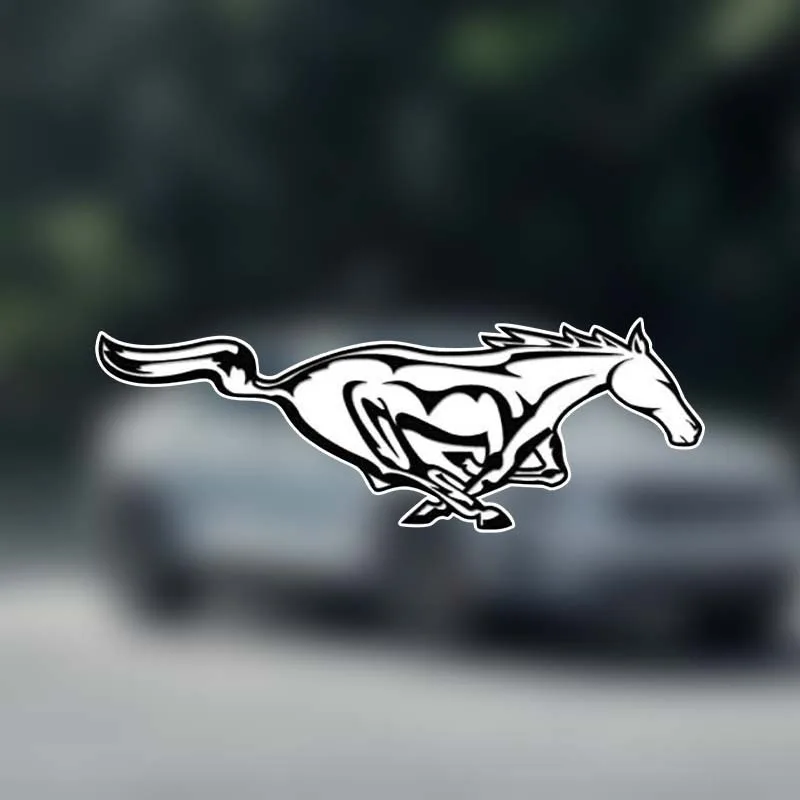 Mustang Horse Vinyl Decal Sticker For Vehicle Car Truck Window Bumper Wall Decor Gloss White Color