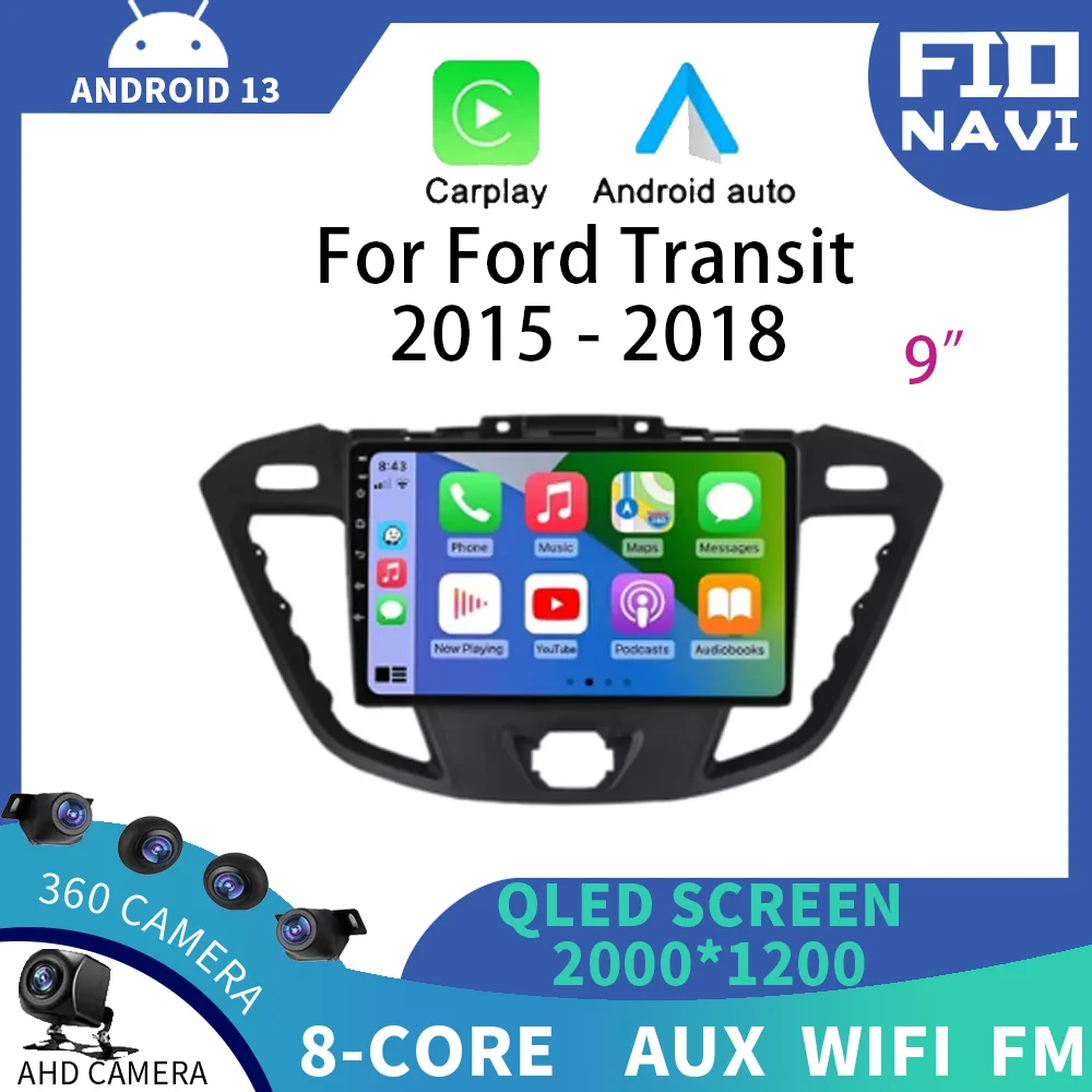 

Android 14 Car Radio Multimedia Video Player For Ford Transit Tourneo Custom 2016 - 2020 QLED Stereo Auto Carplay GPS 4G+WIFI BT