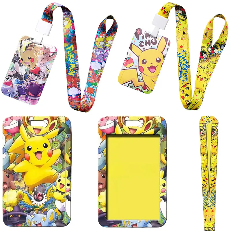 

Pikachu Lanyard ID Badge Holder Credit Card Case Neck Strap Student Campus Meal Card Holders Credentials Accessories Keychain