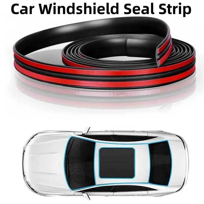 Car Rubber Seal Strips Auto Seal Protector Sticker Window Edge Windshield Roof Rubber Sealing Strip Noise Insulation Universal