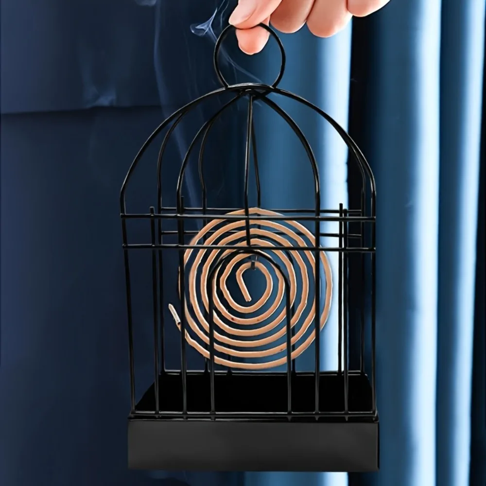 Räucherstäbchenhalter, Metall-Moskito-Spulenständer, Vogelkäfig-Design, Räuchergefäß, kein Strom erforderlich, für Haus, Garten, Innendekoration