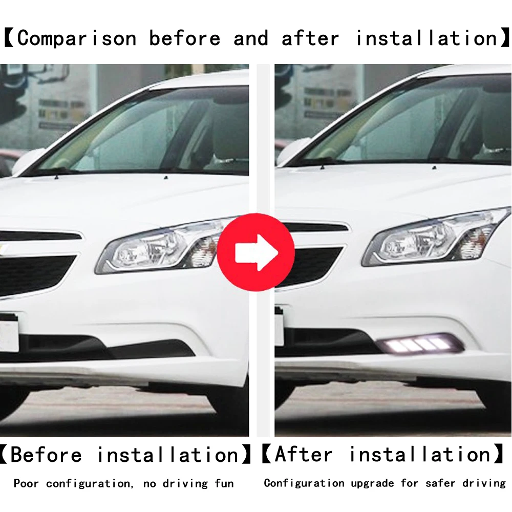 

Комплект светодиодных дневных ходовых огней (DRL) для Chevrolet Cruze Classic 2014-2016 с функцией поворотников и диммированием света