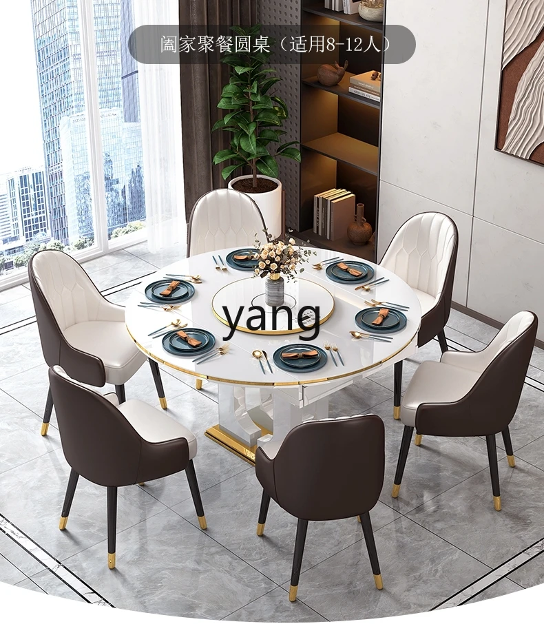 

LMM Light Luxury Dining Table and Chair Set Modern Simple Home Small Apartment Folding Extendable Dining Table