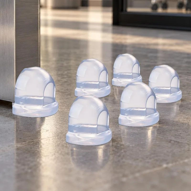 Transparent Door Stopper Self-Adhesive Floor Mounted Door Stops Furniture Handle Protection Windproof Fixation Accessories