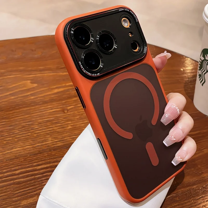 Luxuriöse, matte Handyhülle mit Magnetfunktion für MagSafe, passend für iPhone 18, 16, 15, 17 Pro Max Plus, mit Kameraschutz, stoßfestem Panzer und stoßabsorbierendem Rahmen. – Detail 2