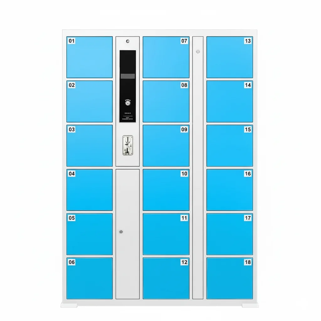 Modern Smart Electronic Smart Lockers With Coins And Digital Metal Storage For Use In Gyms And Supermarkets