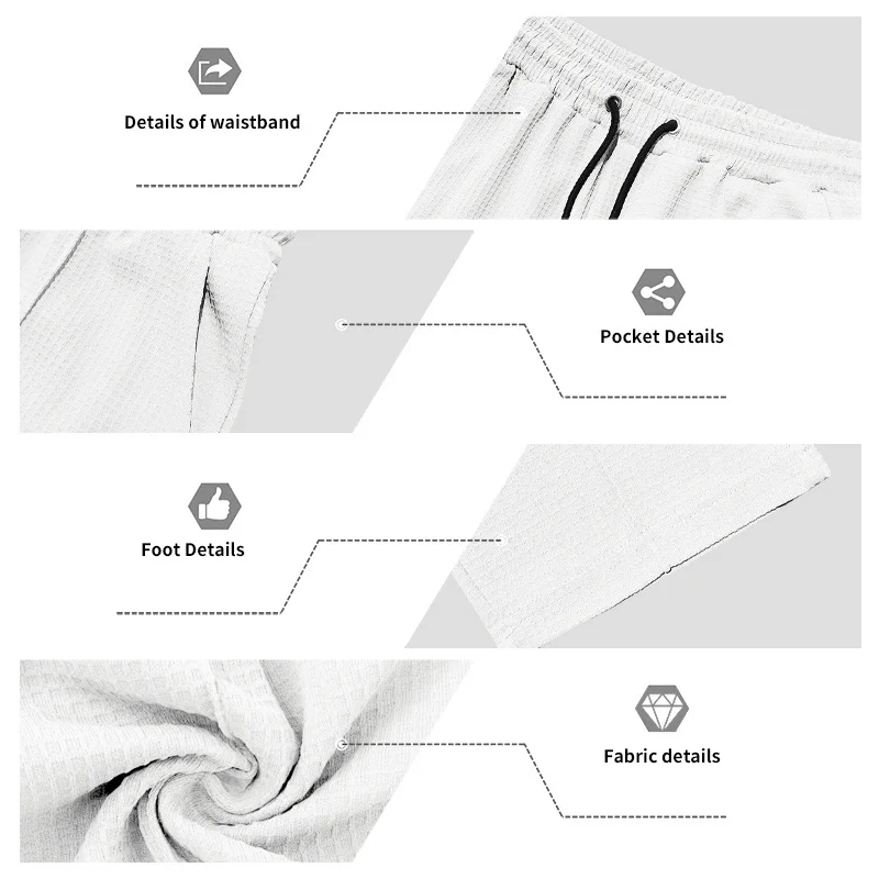 Herren-Jogginghose aus Waffelstrick mit geradem Bein, elastischem Bund und Seitentaschen – Detail 15