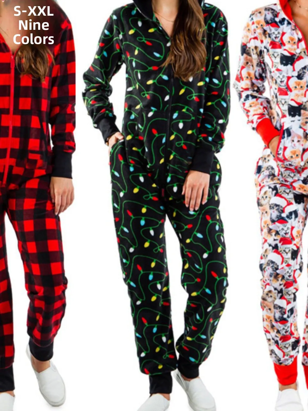 

Cisas Theme Women's Rer Spwear with Hat Home Clothes Autumn Winter Long Thin Print Floral Patterned Home Clothes