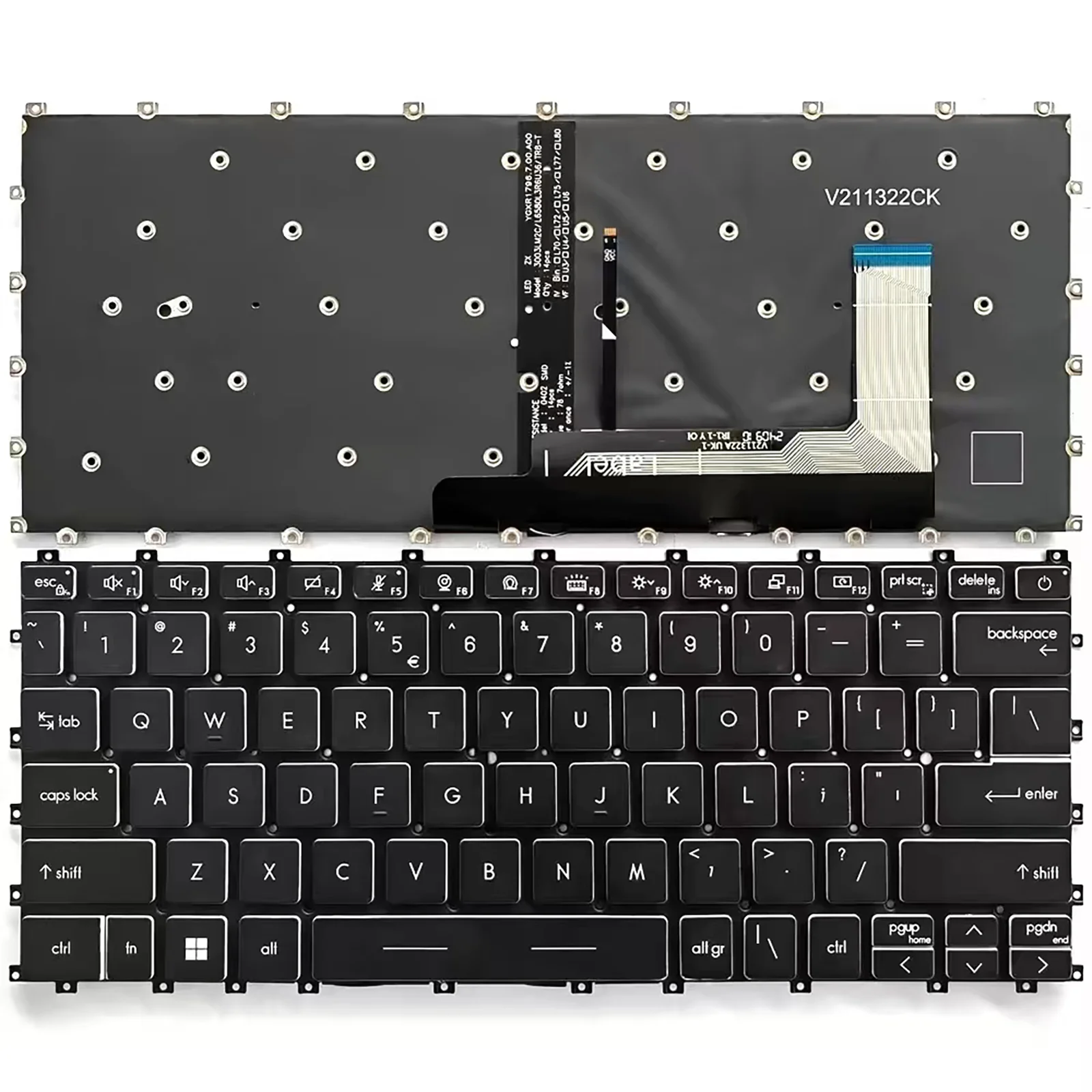 US Layout for MSI Summit E14 Flip Evo-A12M Flip Evo-A13M Flip Evo-A12MT laptop keyboard backlit