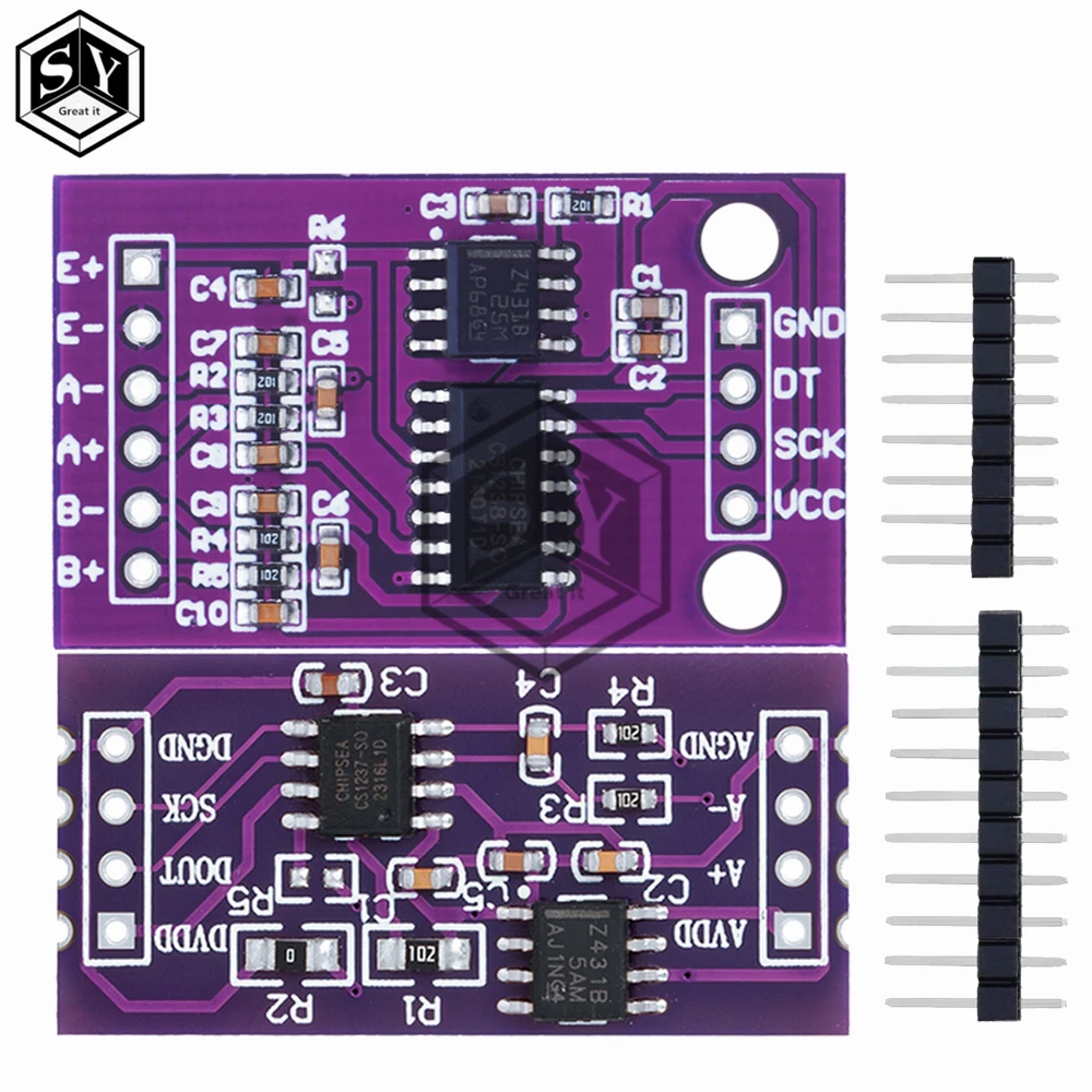 CS1237 24-bit ADC Module Onboard TL431 External Reference Chip Single-channel Weighing Sensing 24bit CS1238 Dual Channel