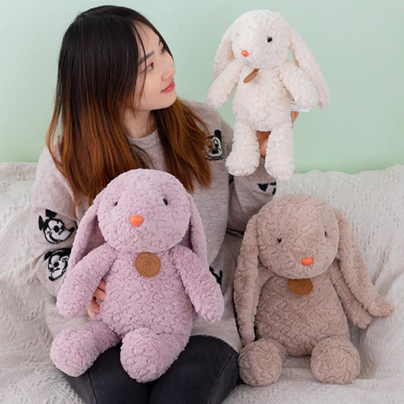 

High Quality Long Ears Stuffed Animals Rabbit Pink Purple Bunny Big Hanging Ear Baby Appease Doll for Kids Birthday Lovely Gift