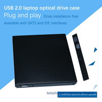 Portable USB 2.0 IDE to 12.7mm Laptop CD/DVD Optical Drive Enclosure; Laptop Optical Drive External Container
