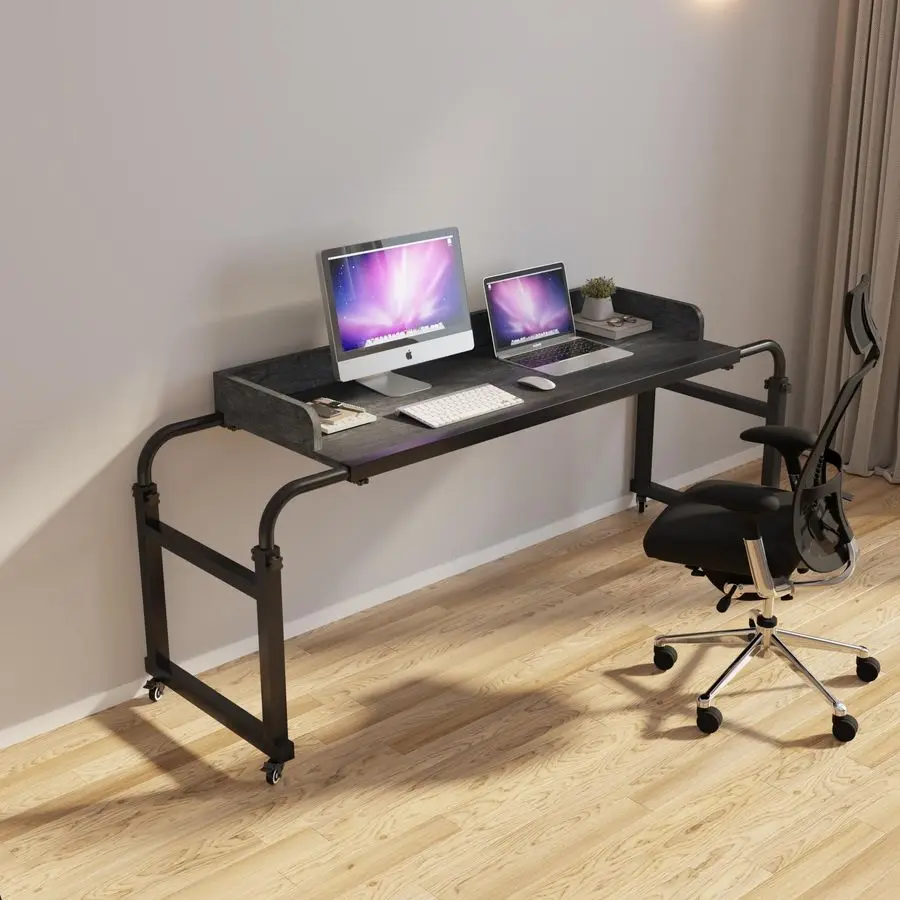 مكتب فوق السرير مع عجلات King amp Queen Bed Table طاولة كمبيوتر محمول رمادي، QQ950