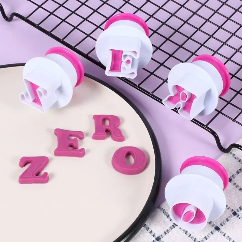 Letter Digital Number Fondant Cookie Cake Cutter Stamp Plunger Mold DIY Baking