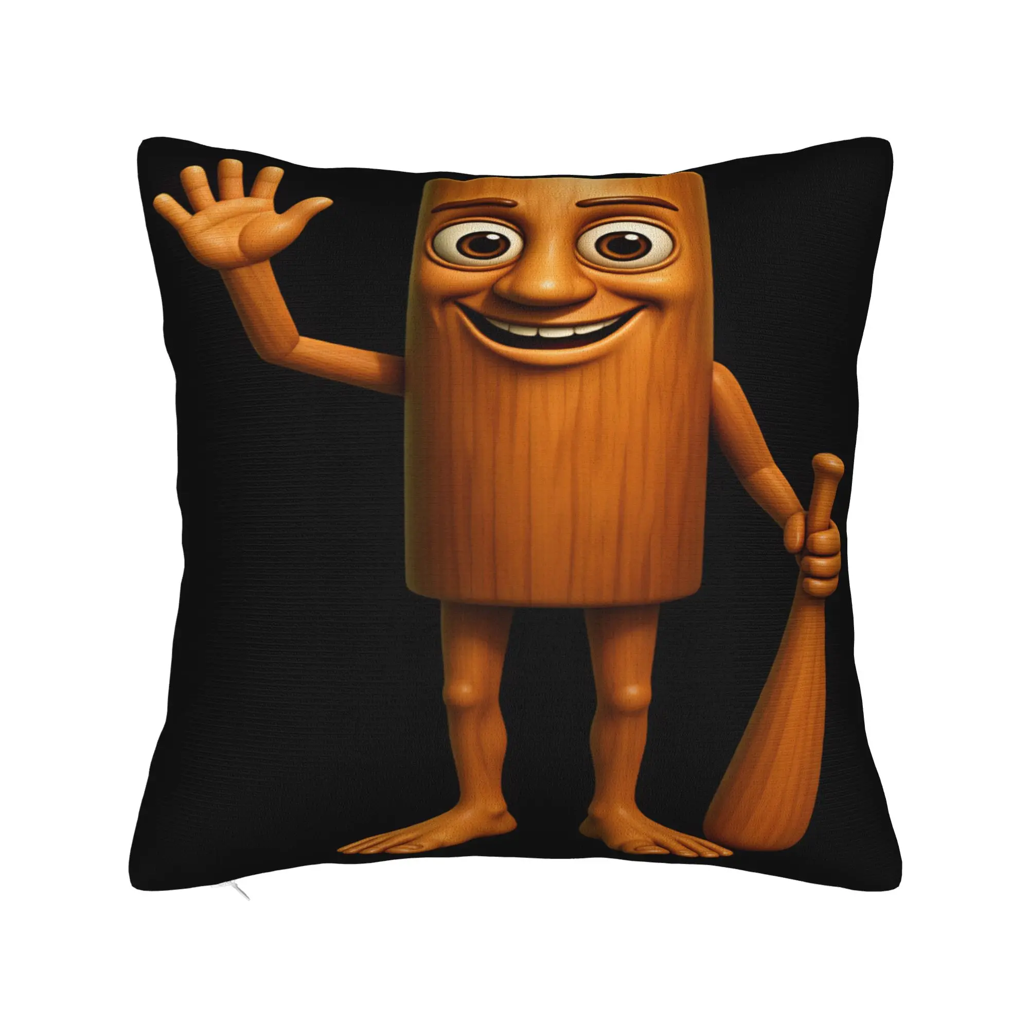 Tung Waving Hand Holding Pillow Case  Square Pillow Cover Kawaii Pillowcases For Living Room Bed Chair