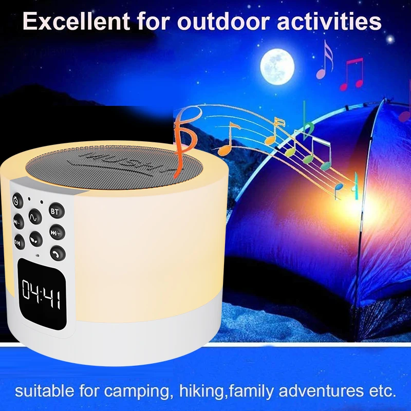 

Беспроводной динамик, ночные огни, будильник для детей, MP3-плеер, сенсорное управление, прикроватная лампа, меняющая цвет, настольная лампа, будильники