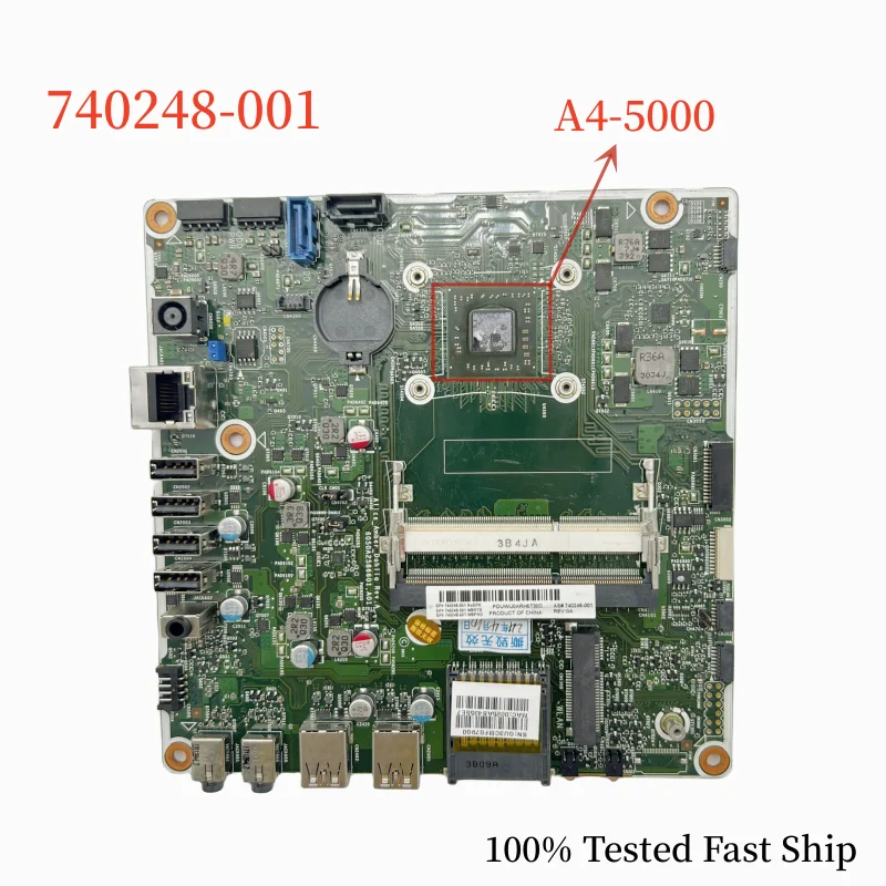 740248-001สำหรับเมนบอร์ด Aio 21-H HP 6050A2586601 740248-501 740248-601พร้อมเมนบอร์ด CPU A4-5000ที่ได้รับการทดสอบใน100%