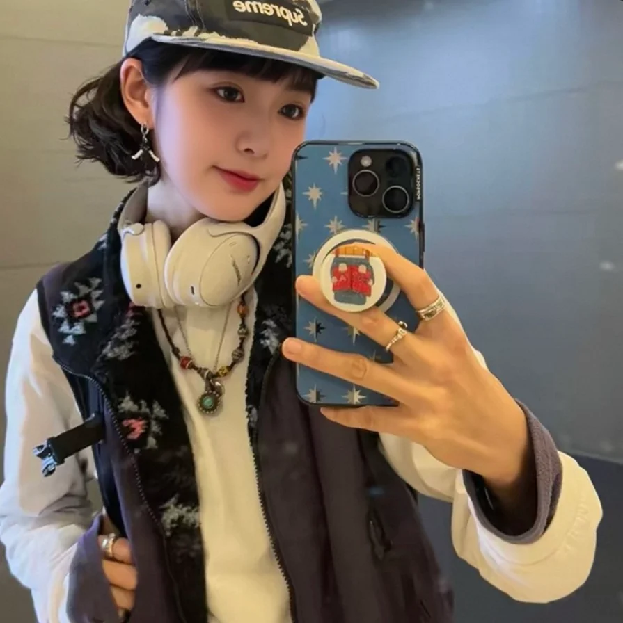 

Японский стильный двусторонний жилет с цветными блоками и узором Fair Isle, теплый, модный, для многослойного ношения, из полиэфирного волокна, на молнии