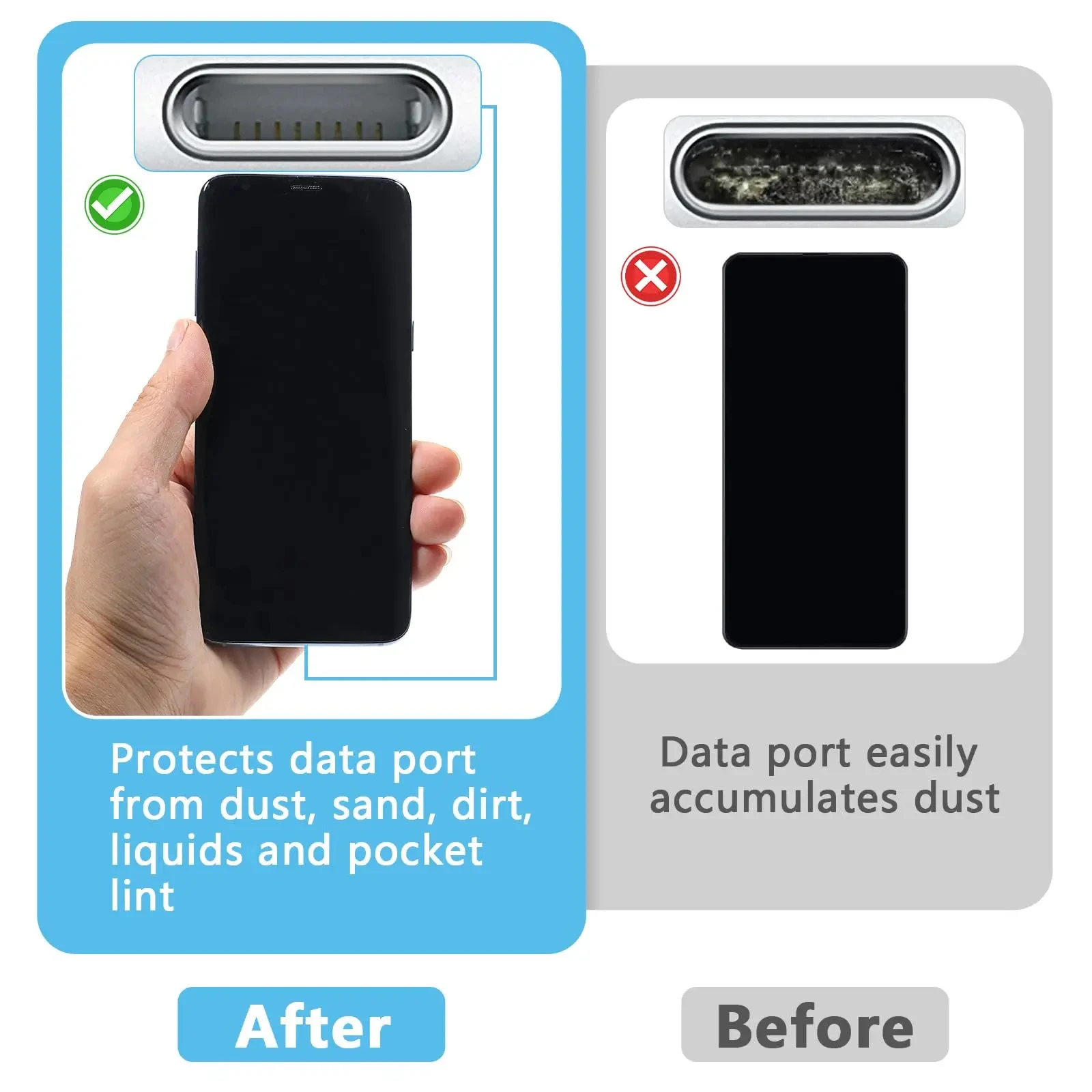 2D شقة الاكريليك القط الهاتف الغبار التوصيل مناسبة آيفون العالمي نوع-C شحن ميناء واقية المكونات الغبار التوصيل قلادة