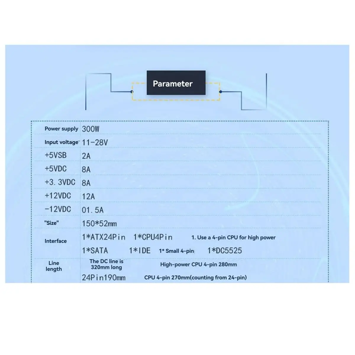 Y1017A~!#New 24pin ATX Wide Voltage 12V 200W DC to ATX Mini PC Host Silent Fanless Power Supply Module