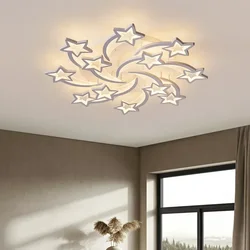 Home Decor Stars LED Ceiling Light Fixtures for Living Room Decoration Lighting Led Lamp Bedroom with Remote Control