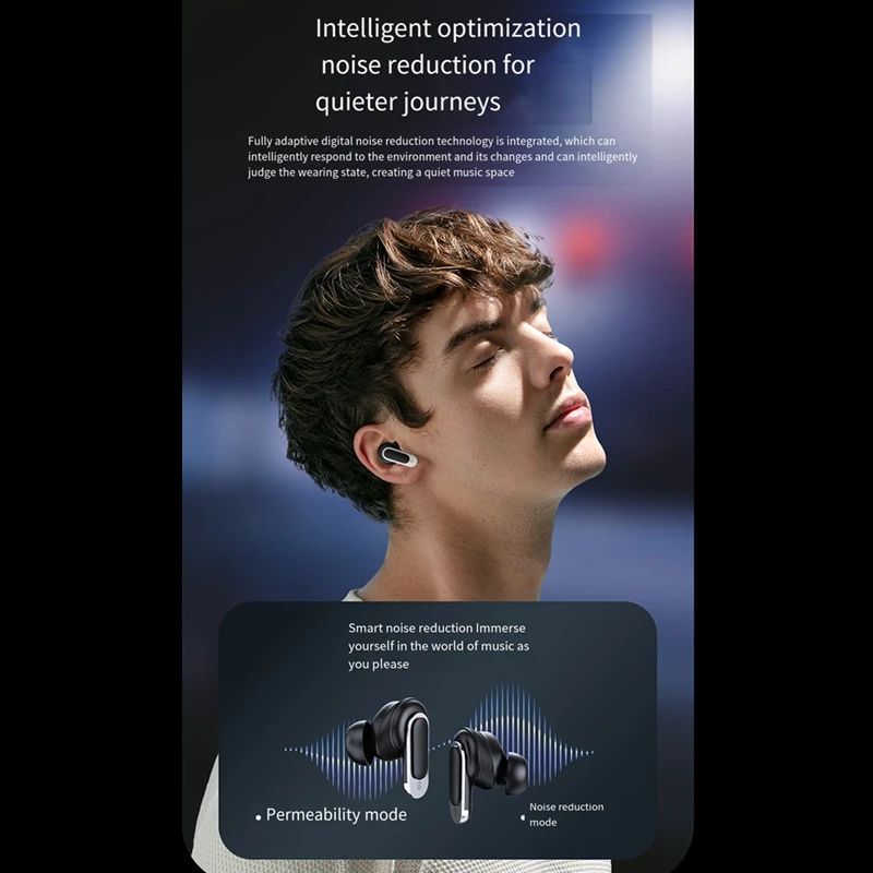 TWS Bluetooth 5.3 หูฟังบลูทูธ In-Ear V8 หน้าจอสัมผัสสีเต็มรูปแบบชุดหูฟังกีฬาตัดเสียงรบกวนไร้สาย True