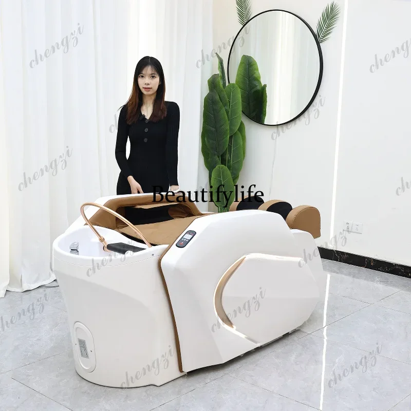 Z138  Hair Stylist Shampoo Chair Comfort Beauty Massage Simplicity Shampoo Chair Home U Leather Furniture