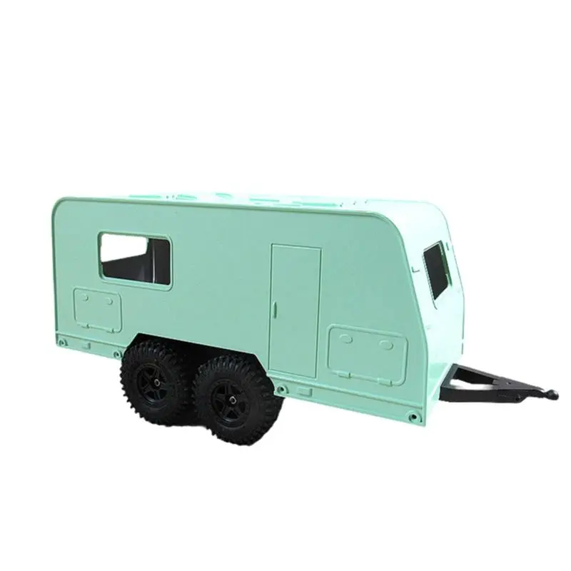 ABXE-Simulation RV Trailer Recreational Vehicle Model For 1/16 1/18 RC Crawler TRX4M Upgrade Part Green