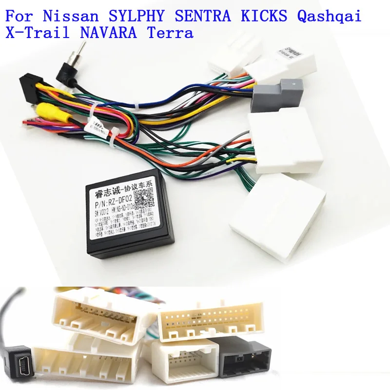 

Адаптер жгута проводов декодера шины CAN, 16-контактный разъем, радиокабель для Nissan Qashqai J11 Tiida Sentra X-trail Teana 2016-2019