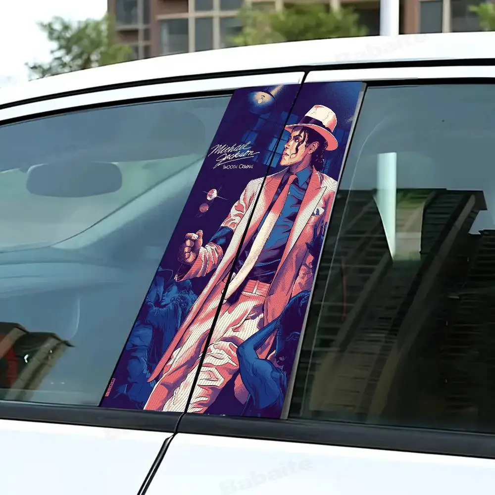 

Musicians And Singers Michael Jackson 2-Piece Creative Car Post Sticker Waterproof And Scratch Resistant Suitable For Auto Parts