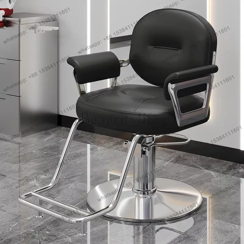 

Minimalist Adjustable Barber Chair Black Aesthetic Swivel Stylish Hair Dresser Chair Comfy Trendy Silla De Barberia Furiniture
