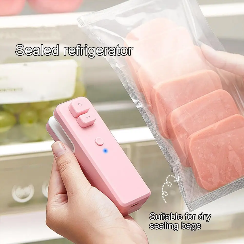 Bag Resealer Tool Portable Mini Bag Sealer with Cutter Usb Rechargeable Vacuum Heat Sealing Machine for Snacks for Freshness