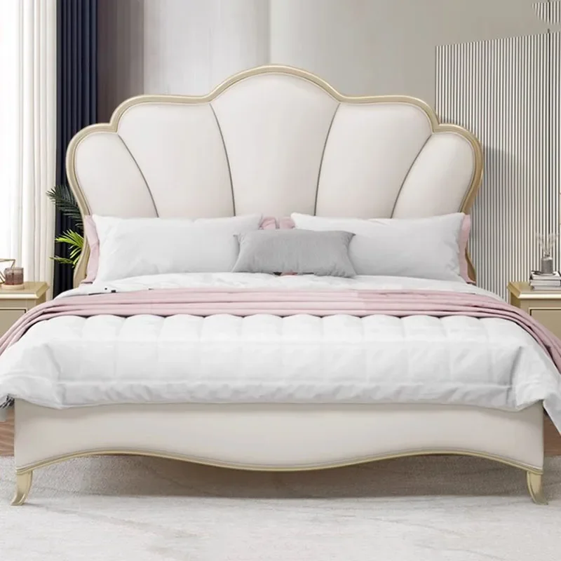

Aesthetic Bedroom Double Bed Nordic Queen Size Salon Twin King Double Bed White Luxury Modern Cama Matrimonial Home Furniture