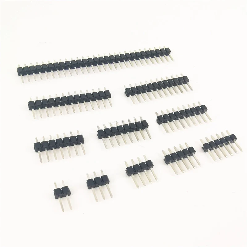 100Pcs/Lot 2.54 MM spacing straight single straight strip needle 1 * 2/3/4 5/6/7/8/10/12/15/20/40p bronze needle pin 11 MM long