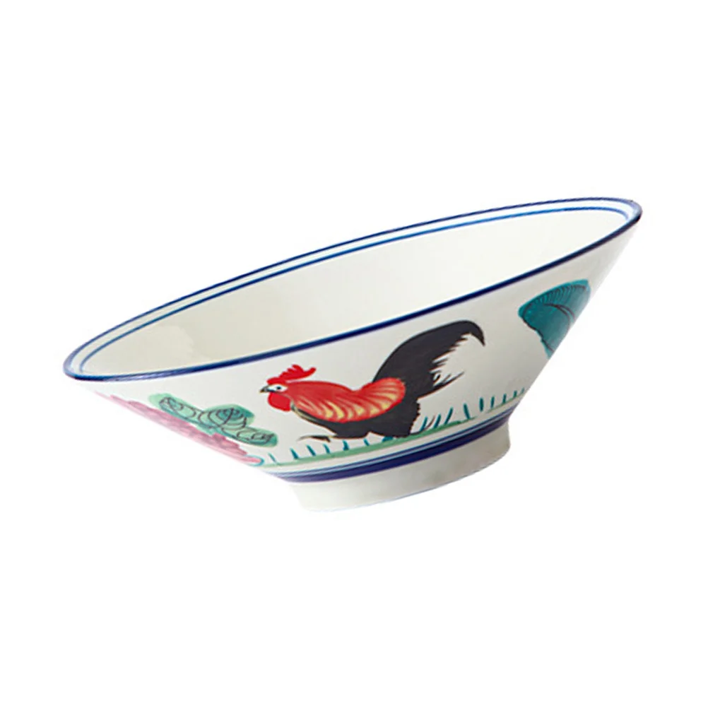 

1Pcs Rooster Ceramic Bowl Multifunctional Instant Rice Salad Food Container Practical Kitchen Essential