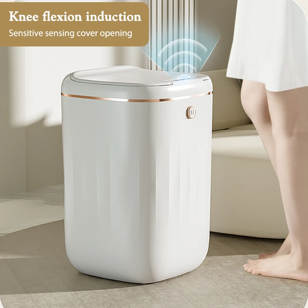 20L Garbage Bin Automatic Sensor Household Garbage Bucket IPX5 Waterproof Battery Powered for Kitchen Bathroom Office