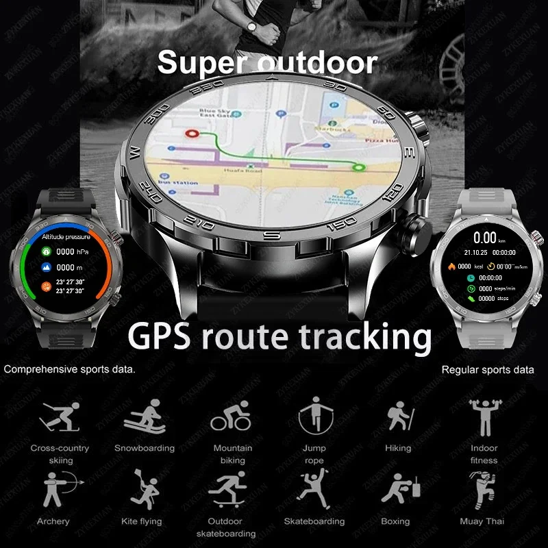 New GPS Track Smart Watch Men AMOLED HD Screen Outdoor Sports Fitness Heart Rate NFC IP68 Waterproof Bluetooth Call Smart Watch - view 3