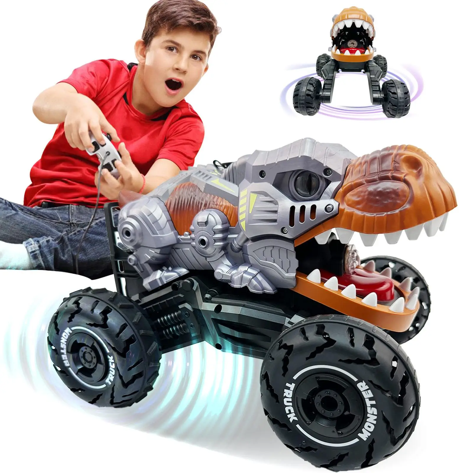 Talgic Shark and Dinosaur Stund Car Remote Control RC 2.4G Extra Size and Large Outdoor Play