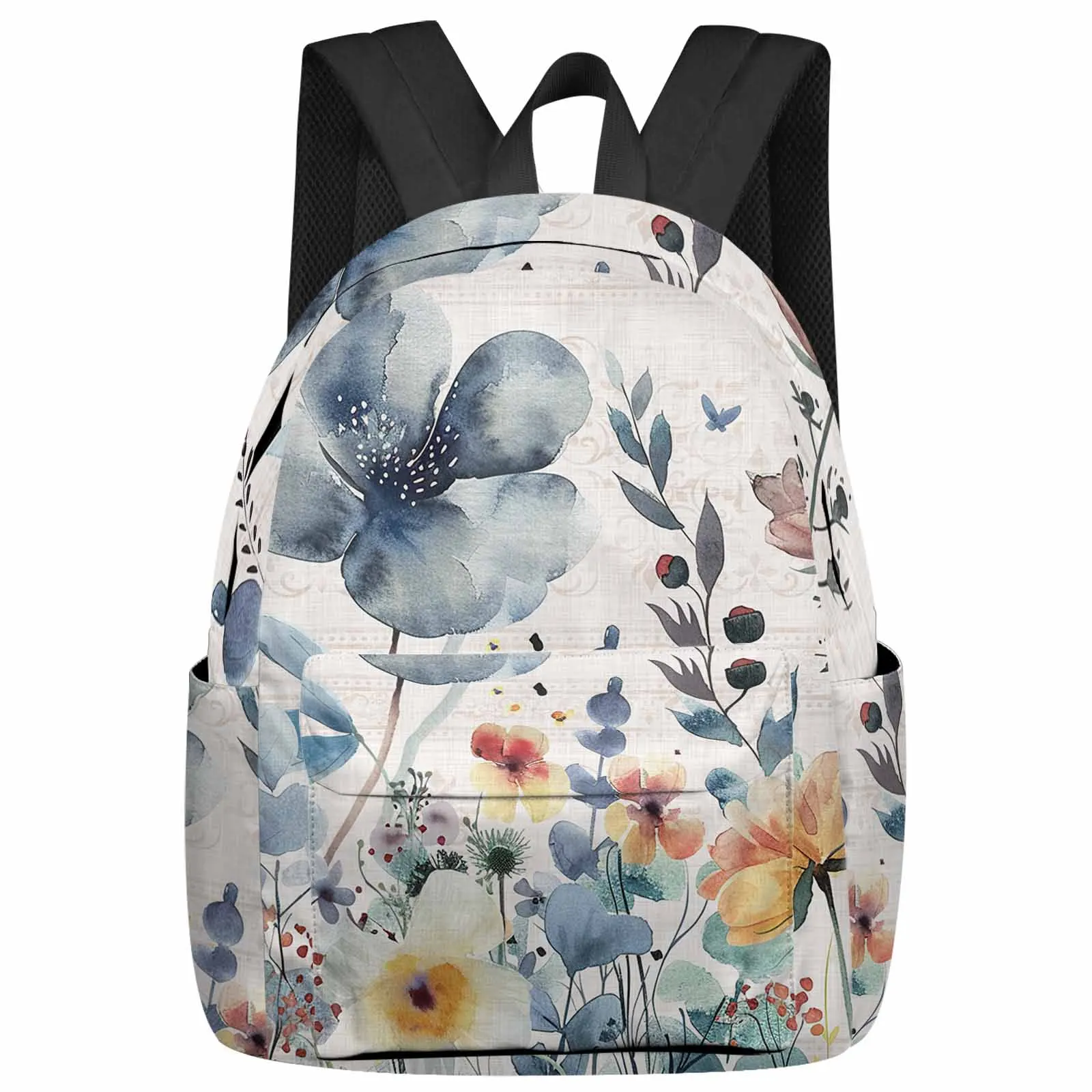 

Spring Plant Wildflower Countryside Style Large Capacity Backpack Men Laptop Bags High School Teen College Girl Student Mochila