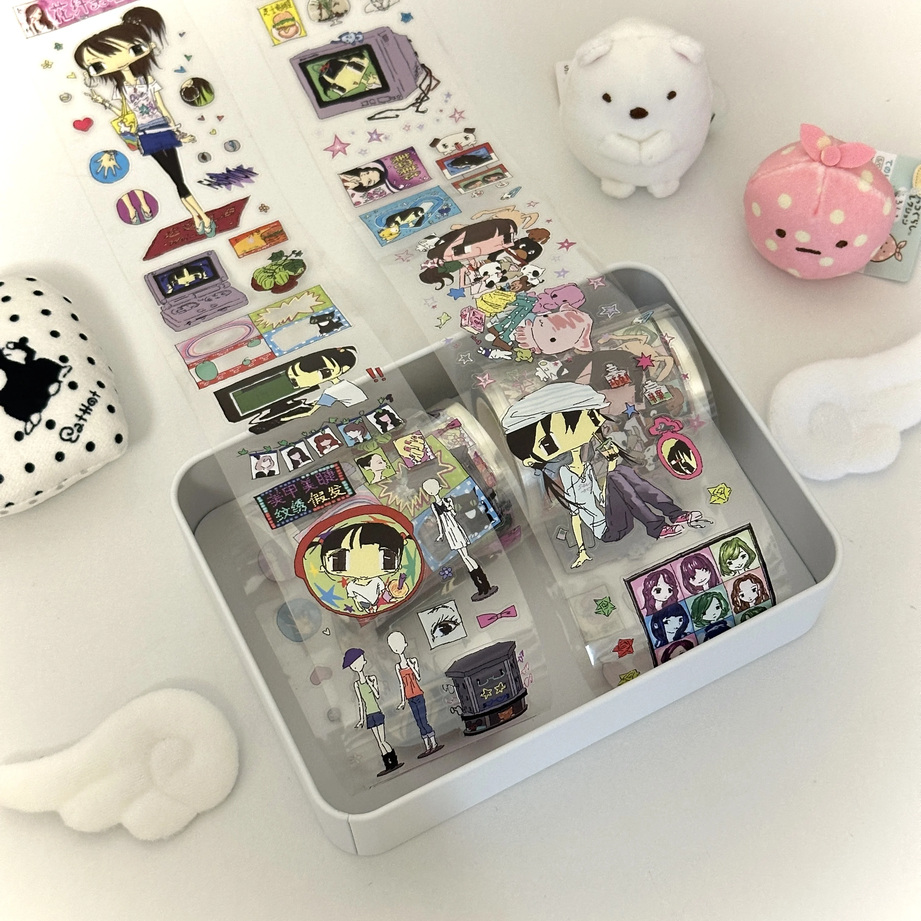 Washi Pet Tape Underground Street/Safe House Dream Core Flash Sand Film Sticker Roll