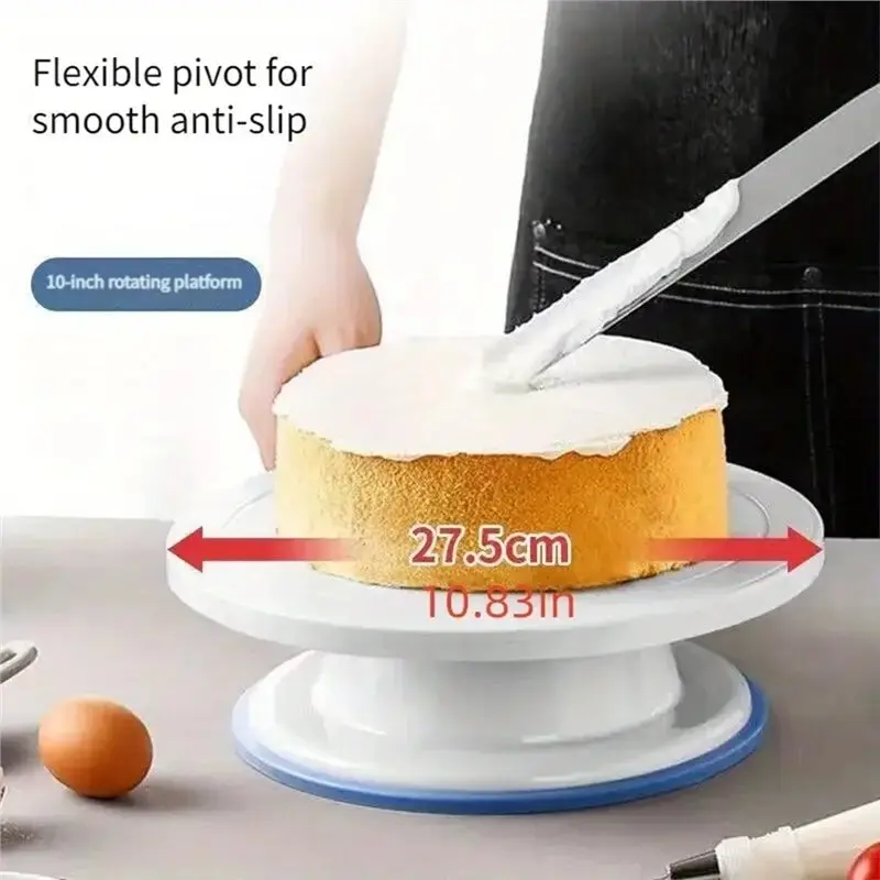 A84X-Bake Tools-Cake Decorating Tool Kit-76-Piece Non-Slip Turntable For Beginners DIY Cream Cookies Cake Making White