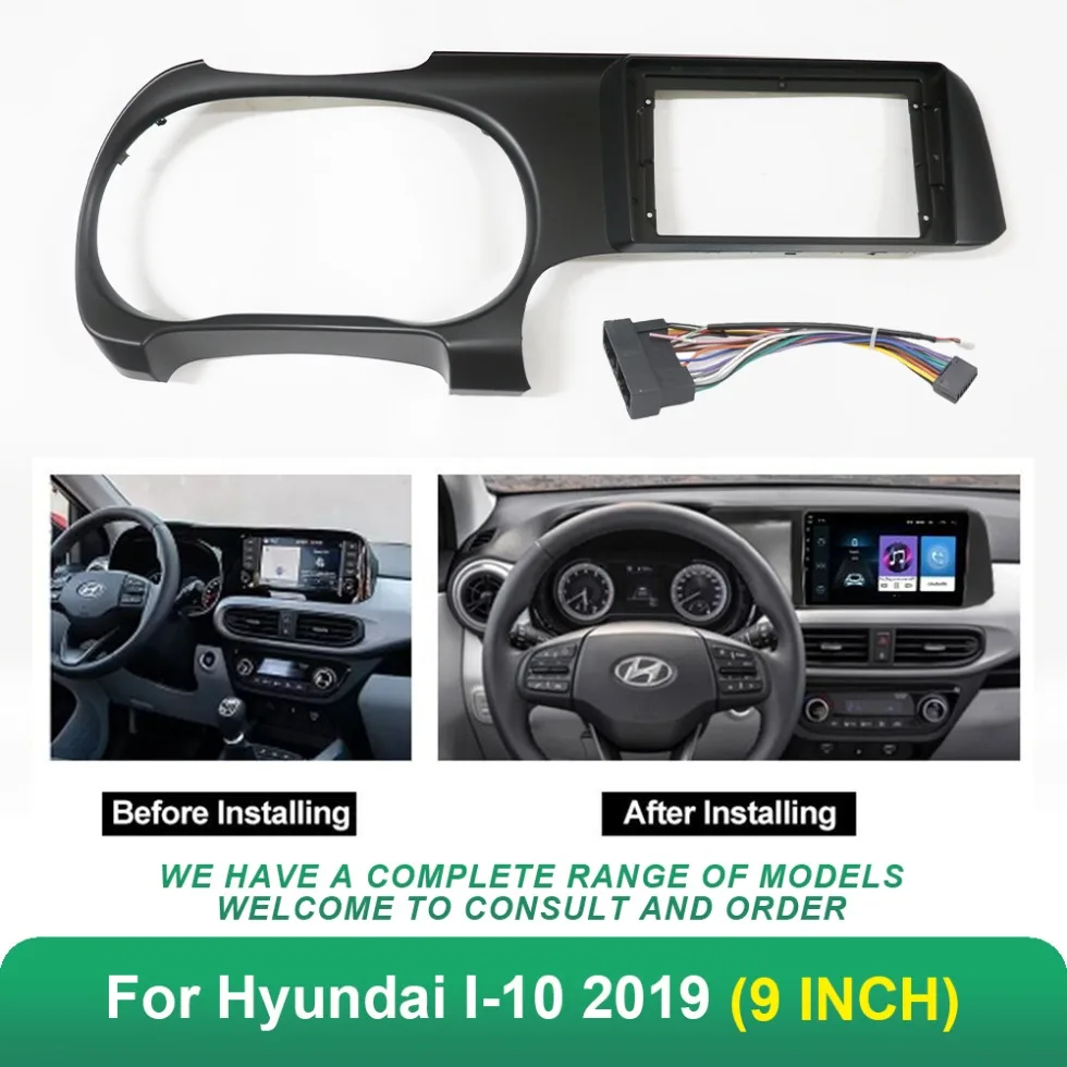 

Автомобильная аудиосистема 9-дюймовый адаптер для рамки DVD с большим экраном для Hyundai I-10 2019 (LHD/RHD) 2Din, комплект рамки панели для установки приборной панели