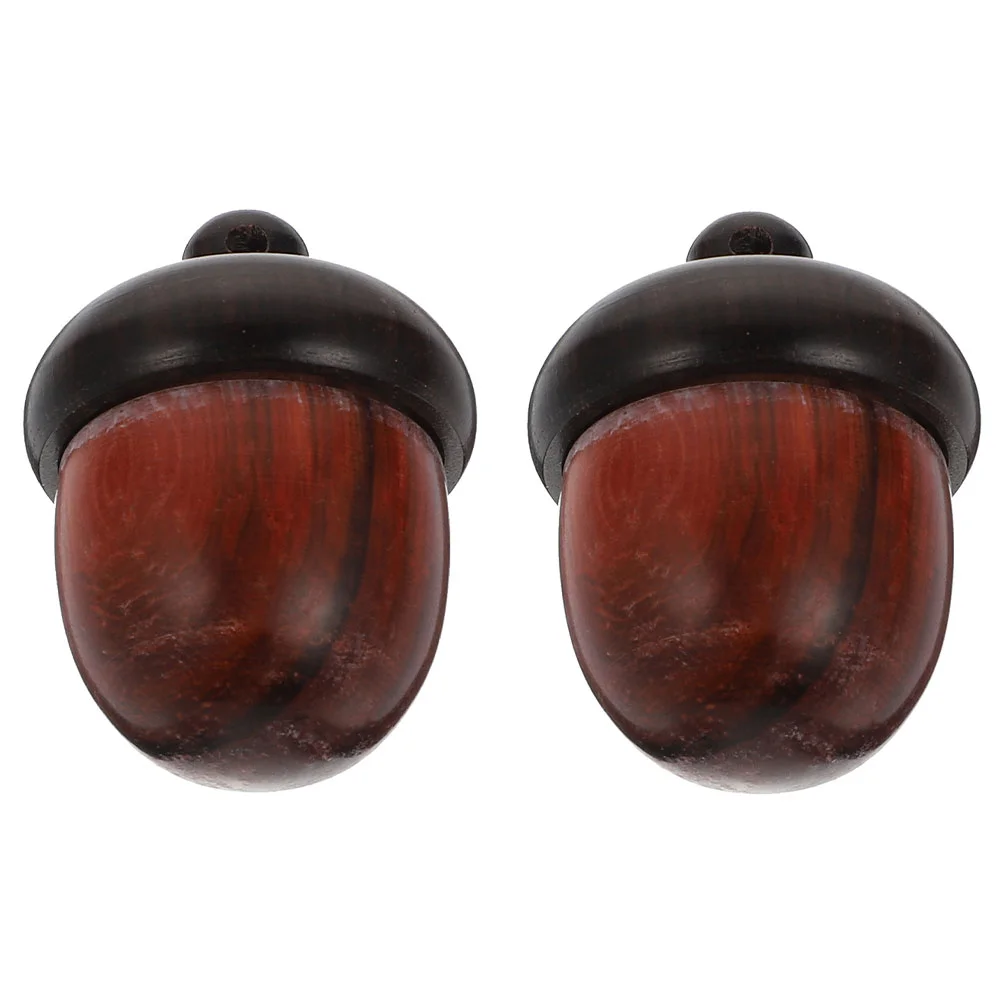 2 Pcs Wooden Nut Hanger Decorative Acorn Necklace Mini DIY Supply Rosewood Child Delicate Ornament Pendant