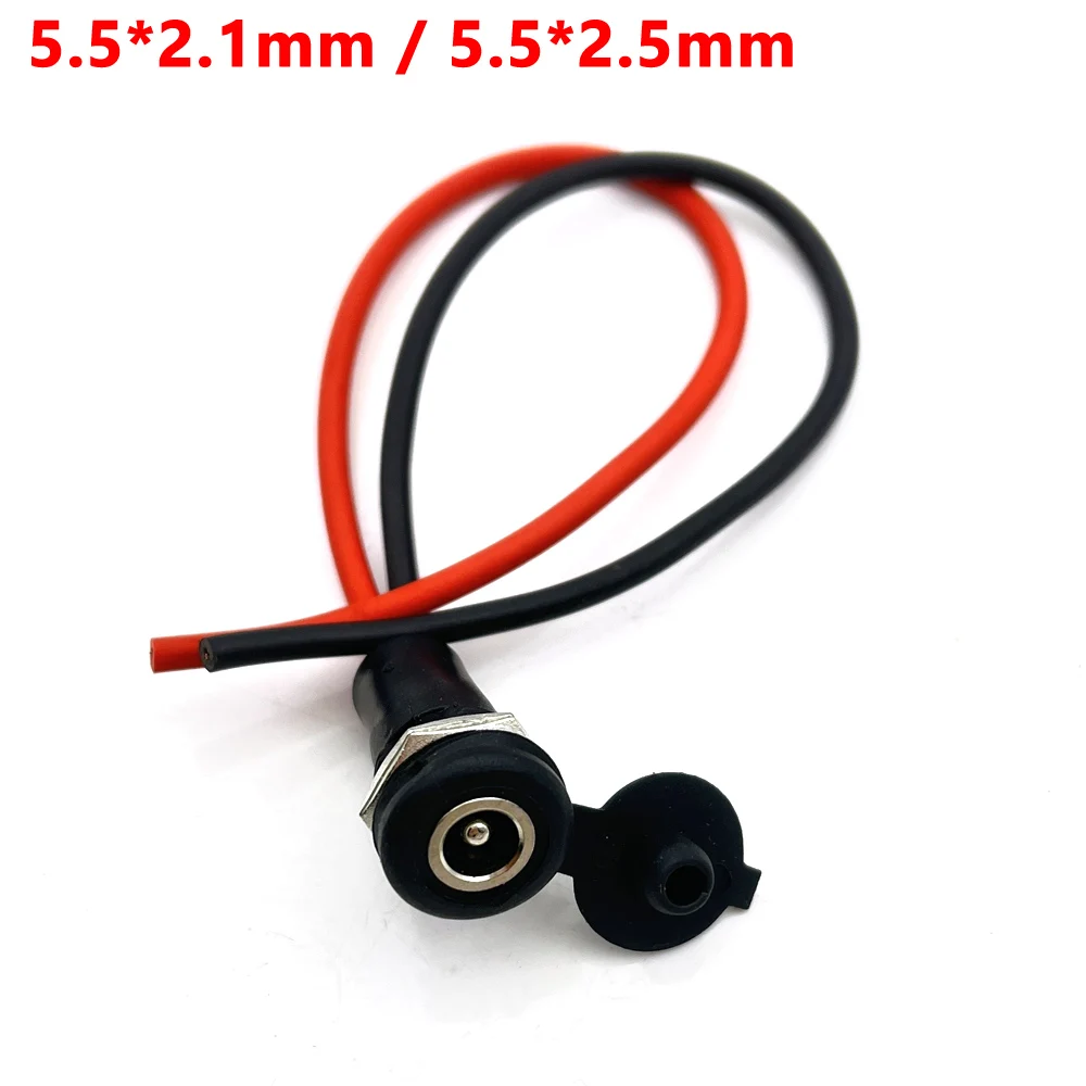 Złącze zasilania DC 5.5*2.1mm/5.5*2.5mm, gwintowane, żeńskie, adapter odpowiedni do akumulatorów litowych.
