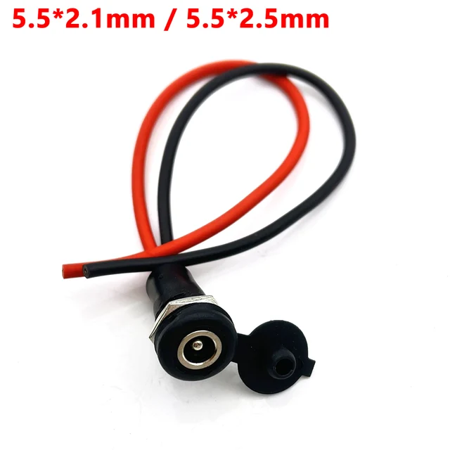 Złącze zasilania DC 5.5*2.1mm/5.5*2.5mm, gwintowane, żeńskie, adapter odpowiedni do akumulatorów litowych.
