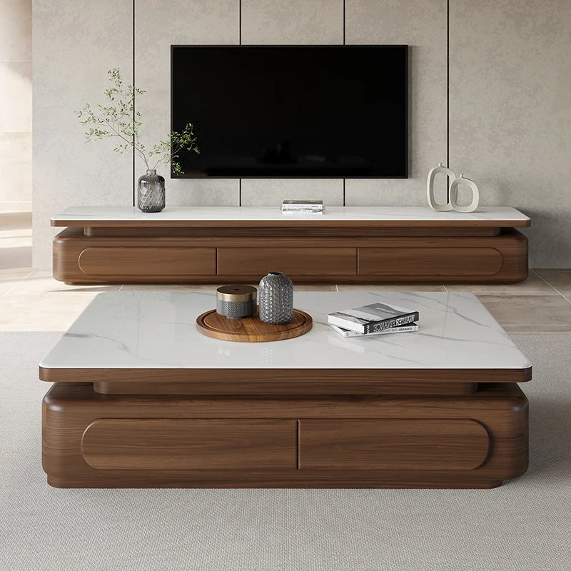 

Modern Luxury Coffee Table French Trendy Rectangle Glam Coffee Table Hidden Storage Design Table Basse Pour Salon Furniture